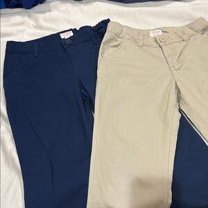 Cat & Jack Navy and Khaki Uniform Pants Duo